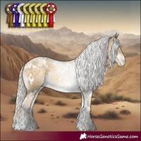 Horse Color:White Spotted Silver Buckskin Pearl 