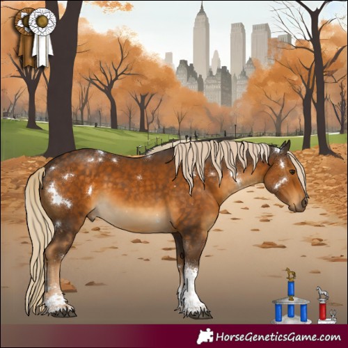 Horse Color:White Spotted Chocolate Palomino Tobiano 