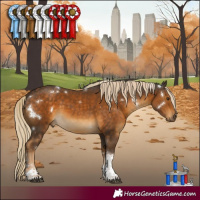 Horse Color:White Spotted Chocolate Palomino Tobiano 