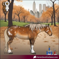 Horse Color:White Spotted Chocolate Palomino Tobiano 