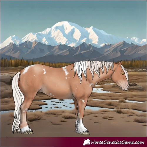 Horse Color:White Spotted Silver Sable Champagne Tobiano 
