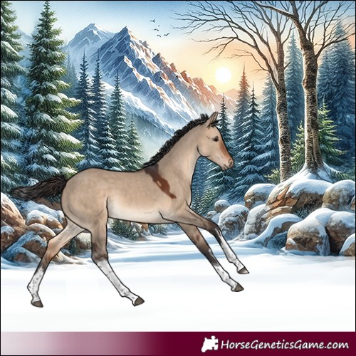 Horse Color:White Spotted Brown Dun Tobiano 