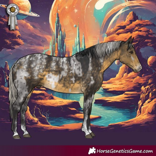 Horse Color:Powder White Platinum Brown Dun Brindle  and Powder White Silver Buckskin 