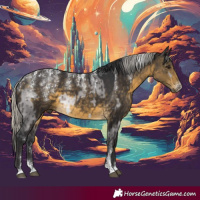 Horse Color:Powder White Platinum Brown Dun Brindle  and Powder White Silver Buckskin 