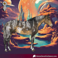 Horse Color:Powder White Platinum Brown Dun Brindle  and Powder White Silver Buckskin 