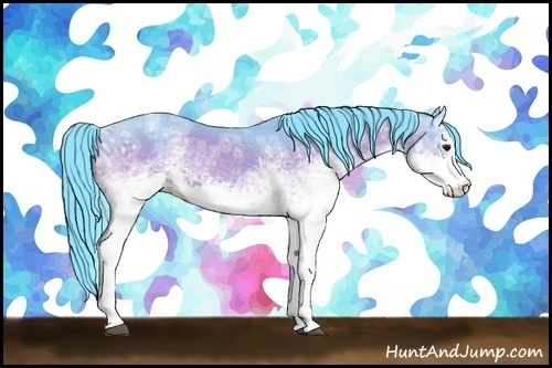 Horse Color:Watercolor White Spotted Bay Ice
