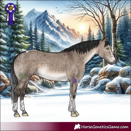 Horse Color:Brown Dun Mushroom Sabino Tobiano Brindle