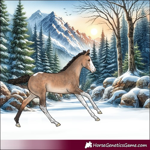 Horse Color:Bay Dun Sabino Tobiano Brindle 