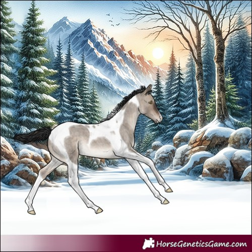 Horse Color:Brown Roan Dun Tobiano