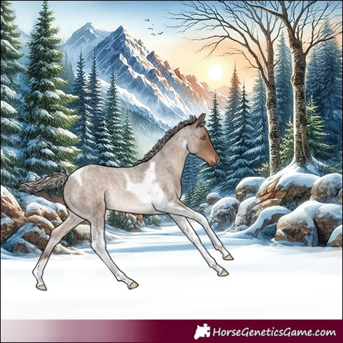 Horse Color:Silver Brown Roan Dun Tobiano Rabicano