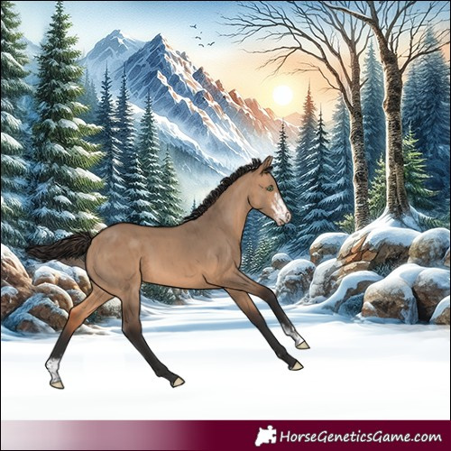 Horse Color:Bay Dun Sabino Brindle