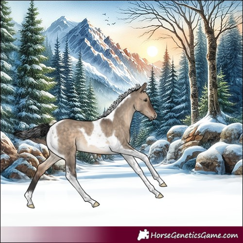 Horse Color:Brown Dun Tobiano 