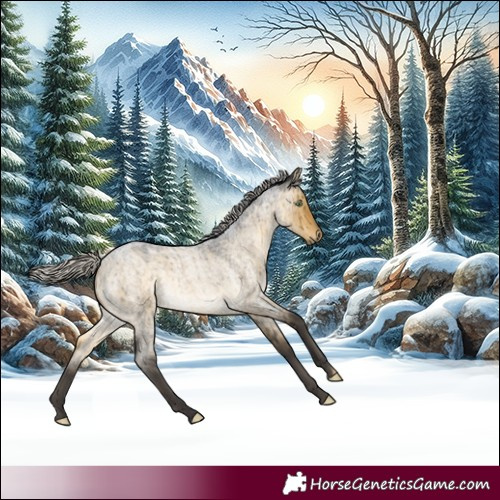 Horse Color:Silver Buckskin Roan Dun Brindle