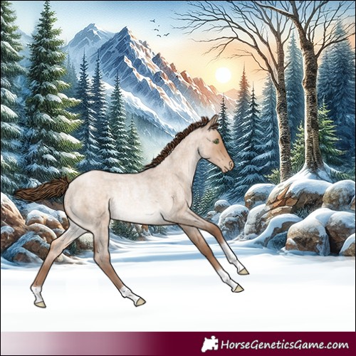 Horse Color:Brown Roan Pearl Dun Rabicano