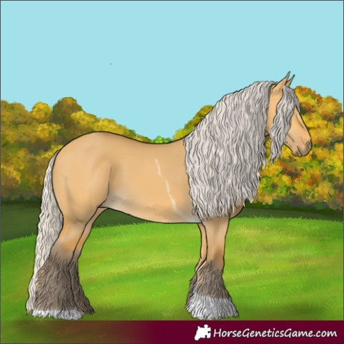 Horse Color:Silver Buckskin Dun Tobiano 