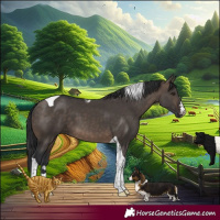 Horse Color:Brown Dun Tobiano 