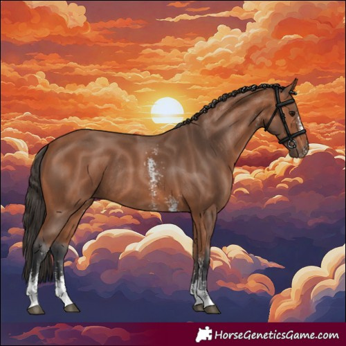 Horse Color:Bay Sabino Rabicano
