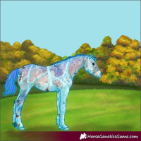 Horse Color:Thunderstruck Watercolor White Spotted Brown Ice Onyx Tobiano 