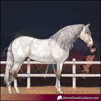 Horse Color:Silver Brown Roan Dun Near Leopard 