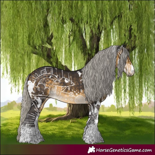 Horse Color:White Spotted Silver Buckskin Rabicano 