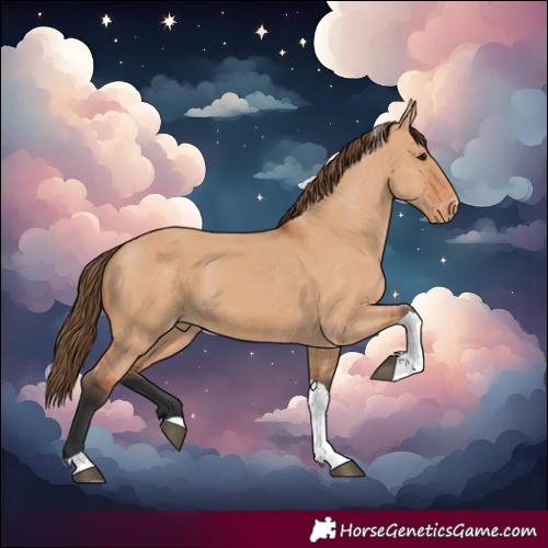 Horse Color:Bay Dun Tobiano Varnish 