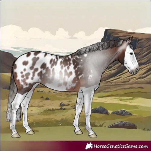 Horse Color:Gray Bay Splash Near Leopard 