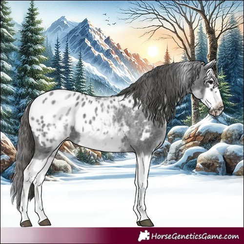 Horse Color:White Spotted Blue Roan Splash Frame Appaloosa