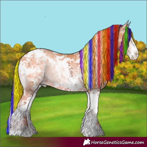 Horse Color:Painted Watercolor White Spotted Red Onyx Ice Pearl Tobiano 