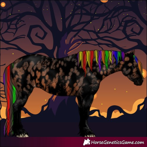 Horse Color:Powder White Void Painted White Spotted Brown Near Leopard 