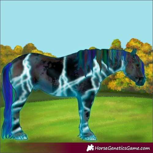 Horse Color:Void Painted Thunderstruck White Spotted Midnight Bay Ice Onyx Tobiano 