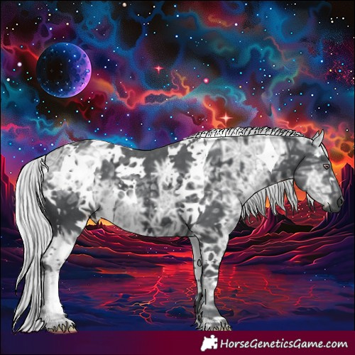 Horse Color:White Spotted Silver Black Chinchilla Ice Tobiano 