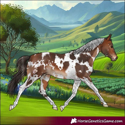 Horse Color:White Spotted Bay Tobiano 