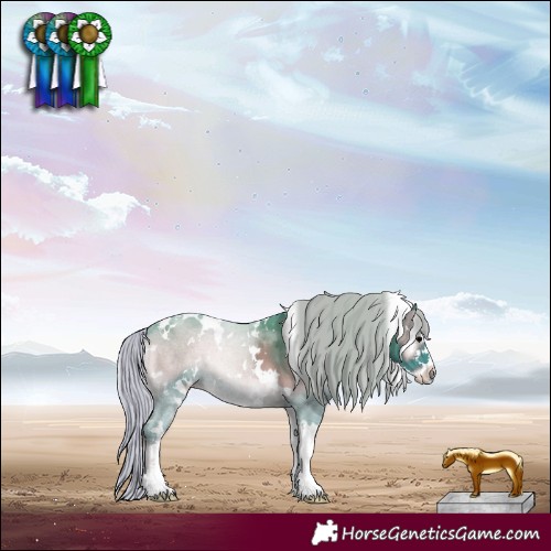 Horse Color:Watercolor White Spotted Silver Blue Onyx Sabino 