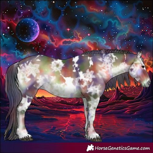 Horse Color:Nacre White Spotted Brown Ice Onyx 