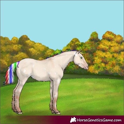 Horse Color:Painted White Spotted Silver Amber Champagne Dun 