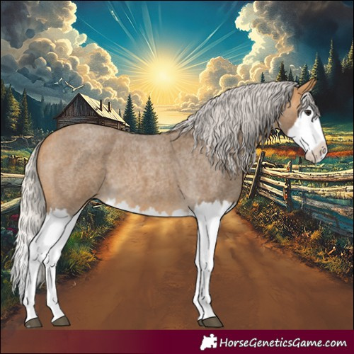Horse Color:Silver Buckskin Roan Splash