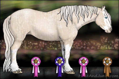 Horse Color:Palomino Roan Pearl  and Palomino Roan Pearl Splash 