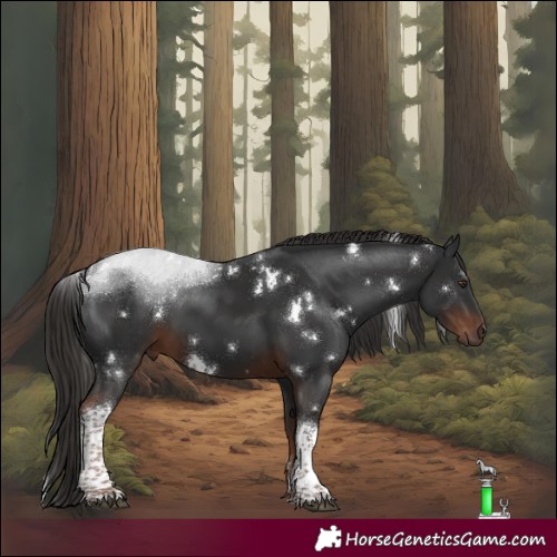 Horse Color:White Spotted Liver Chestnut Tobiano 