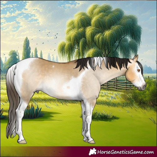 Horse Color:Gray Buckskin Dun Splash Tobiano 
