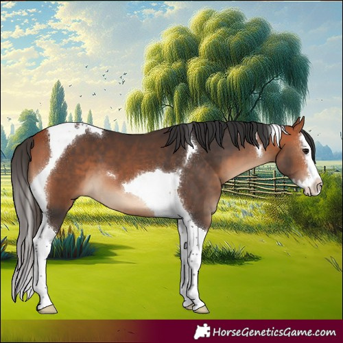 Horse Color:Bay Splash Tobiano 