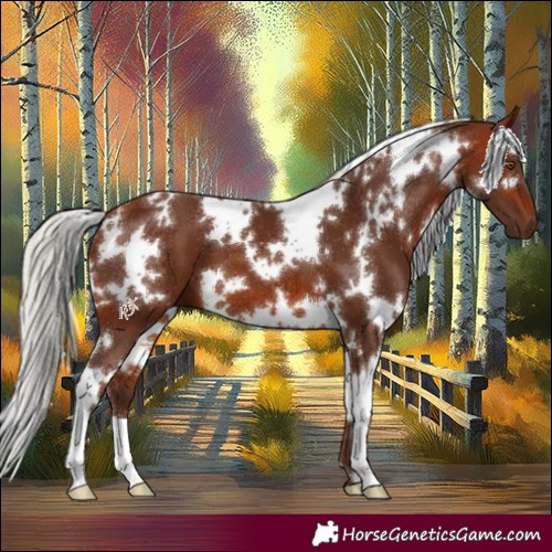 Horse Color:White Spotted Silver Bay