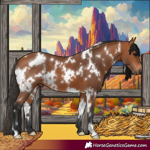 Horse Color:White Spotted Bay 