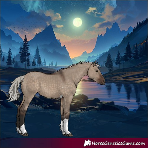 Horse Color:Silver Brown Dun Tobiano 