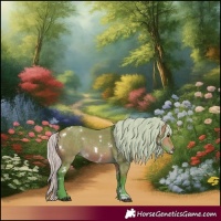 Horse Color:Watercolor White Spotted Silver Brown Dun