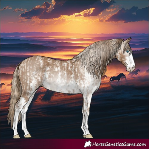 Horse Color:Smoky Creme Sabino and Gray Smoky Creme Sabino