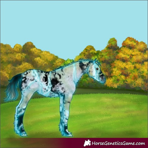 Horse Color:Void Thunderstruck Watercolor Red Onyx Ice Tobiano