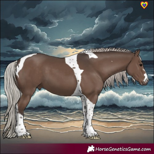Horse Color:Silver Black Tobiano 