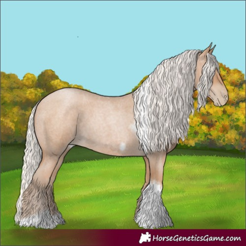 Horse Color:Silver Blue Roan Pearl Tobiano Frame 