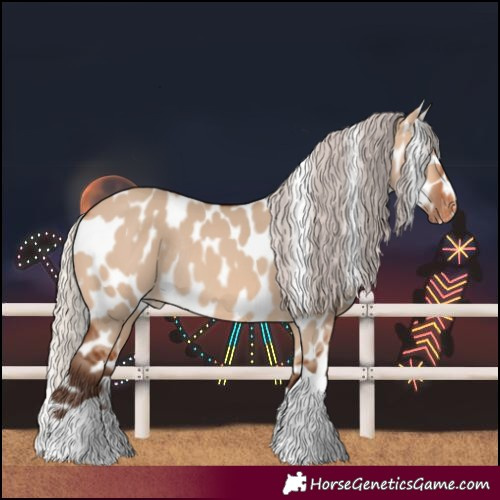 Horse Color:Silver Bay Dun Tobiano Leopard Rabicano 