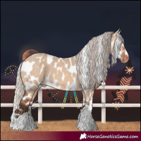 Horse Color:Silver Bay Dun Tobiano Leopard Rabicano 